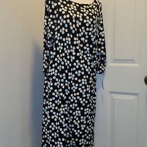 Talbots faux wrap Midi dress Strech Cozy Lagenlook Round Neck NWT NEW SIZE 1X